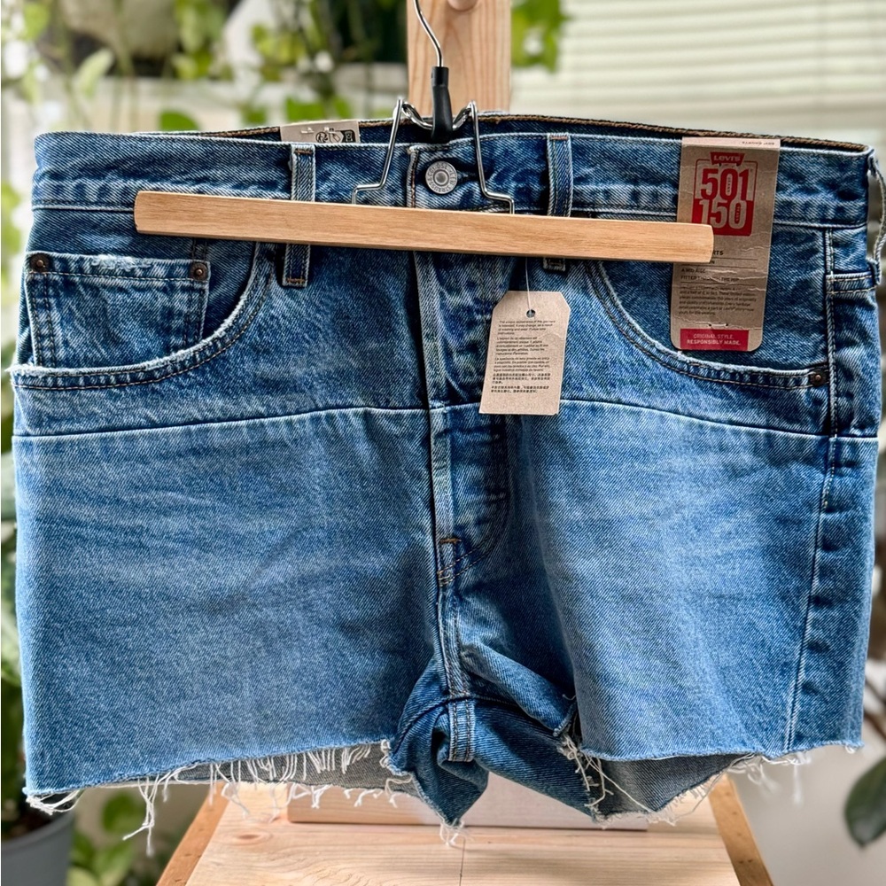 Levi’s 501 original, pieced denim, jean shorts, size 32  **Brand New with Tags**